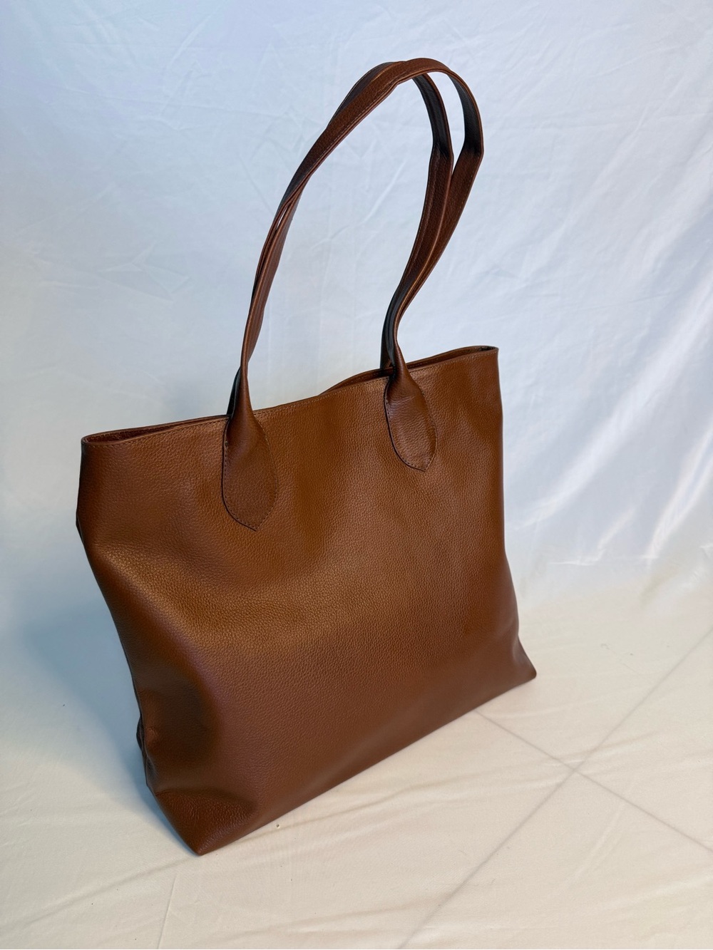Classic Brown Leather Tote Bag - Women